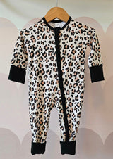 Leopard Print 2 Way Zip Sleepsuit