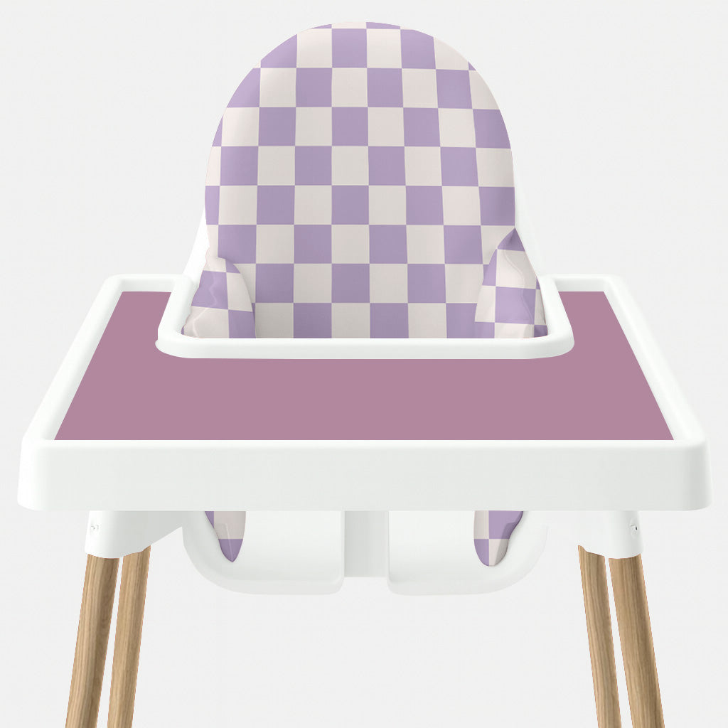 Waterproof Highchair Cushion Cover - Lilac Check