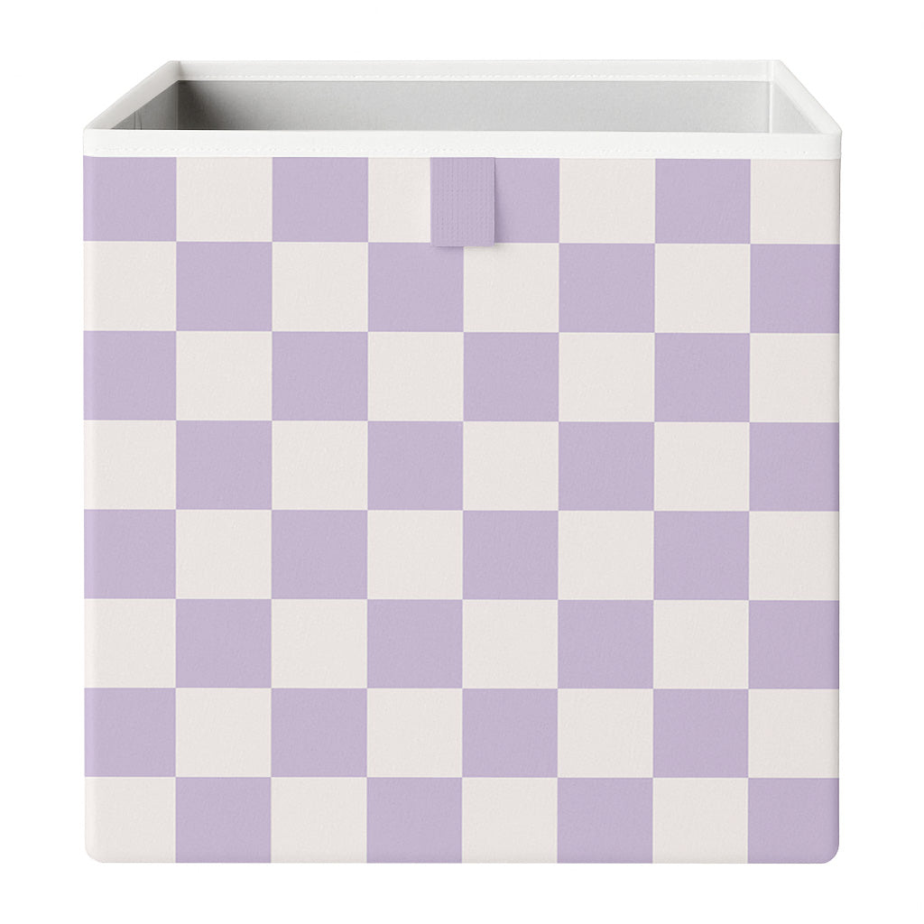 Cube Storage Box - Lilac Check