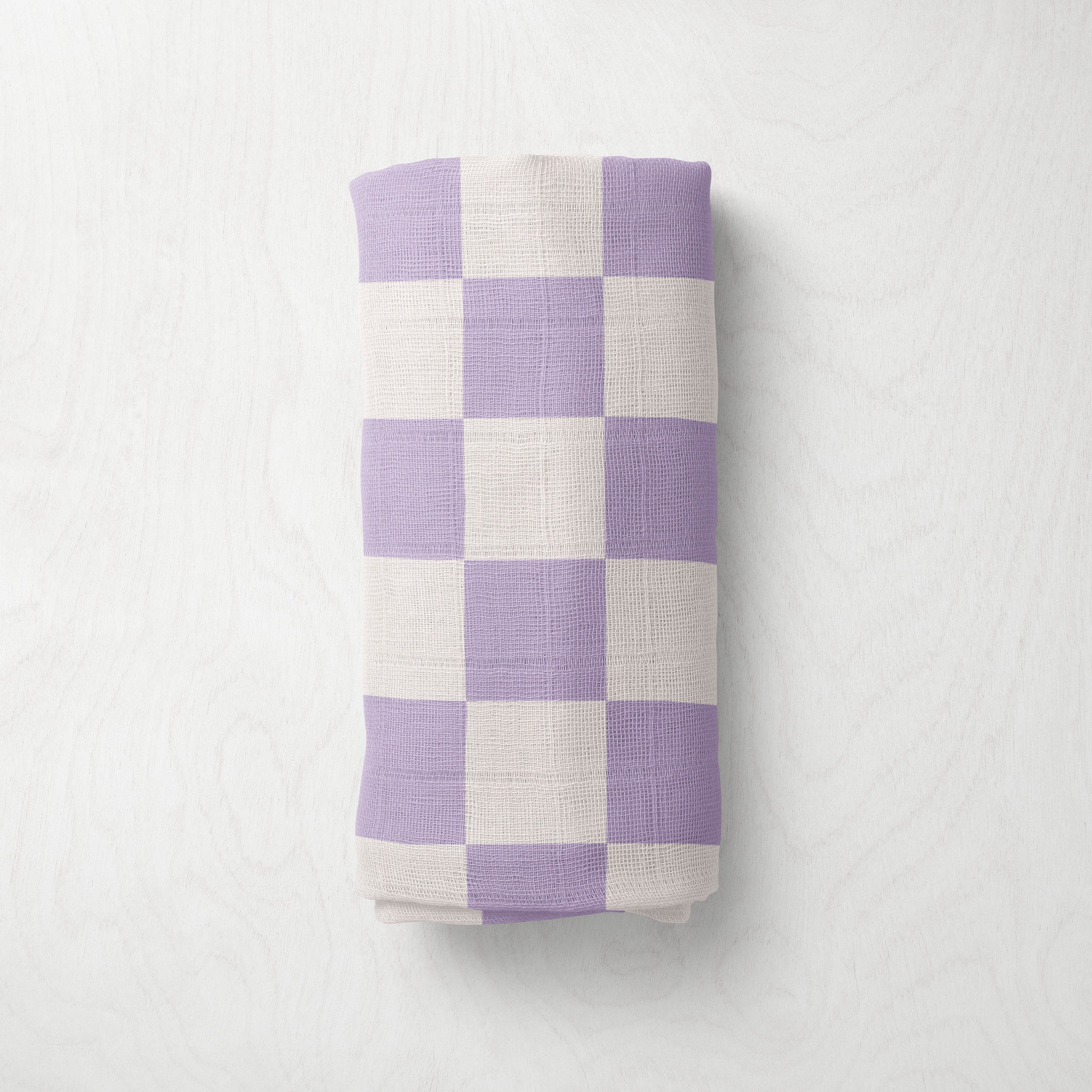 Bamboo Muslin Swaddle - Lilac Check