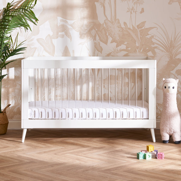 Maya Cot Bed - White with Acrylic