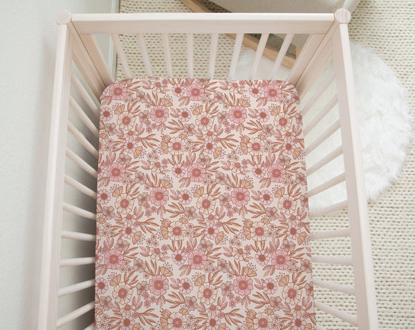Supersoft Fitted Cot Sheet - Retro Floral