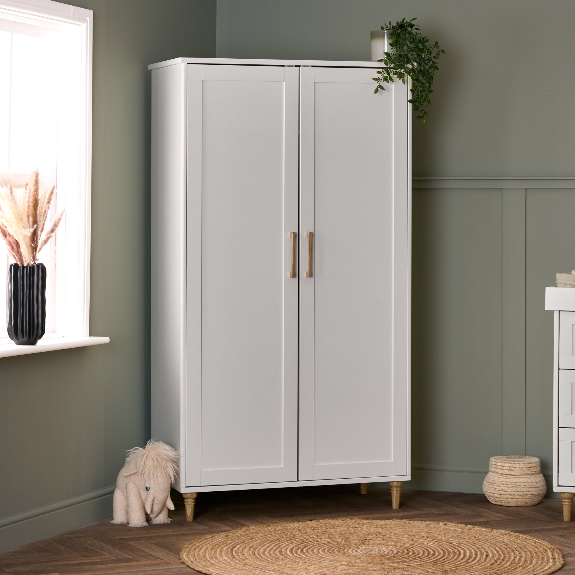 Orla Double Wardrobe - White with Natural