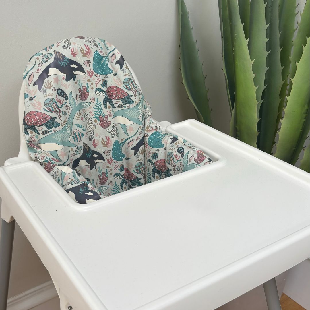 Waterproof Highchair Cushion Cover - Ocean Parade