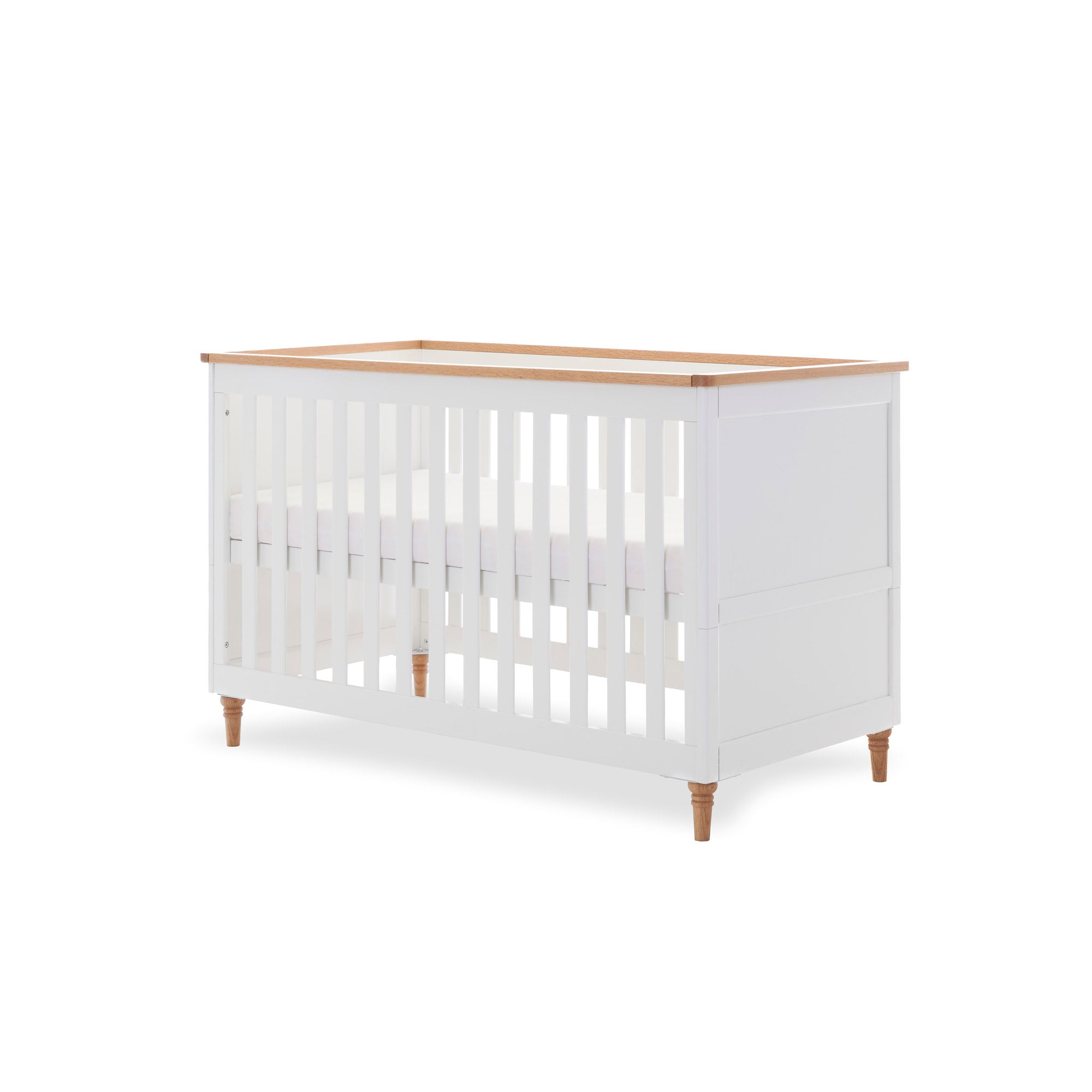 Orla Cot Bed - White with Natural