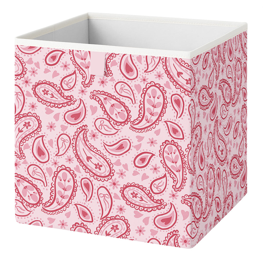 Cube Storage Box - Pink Paisley