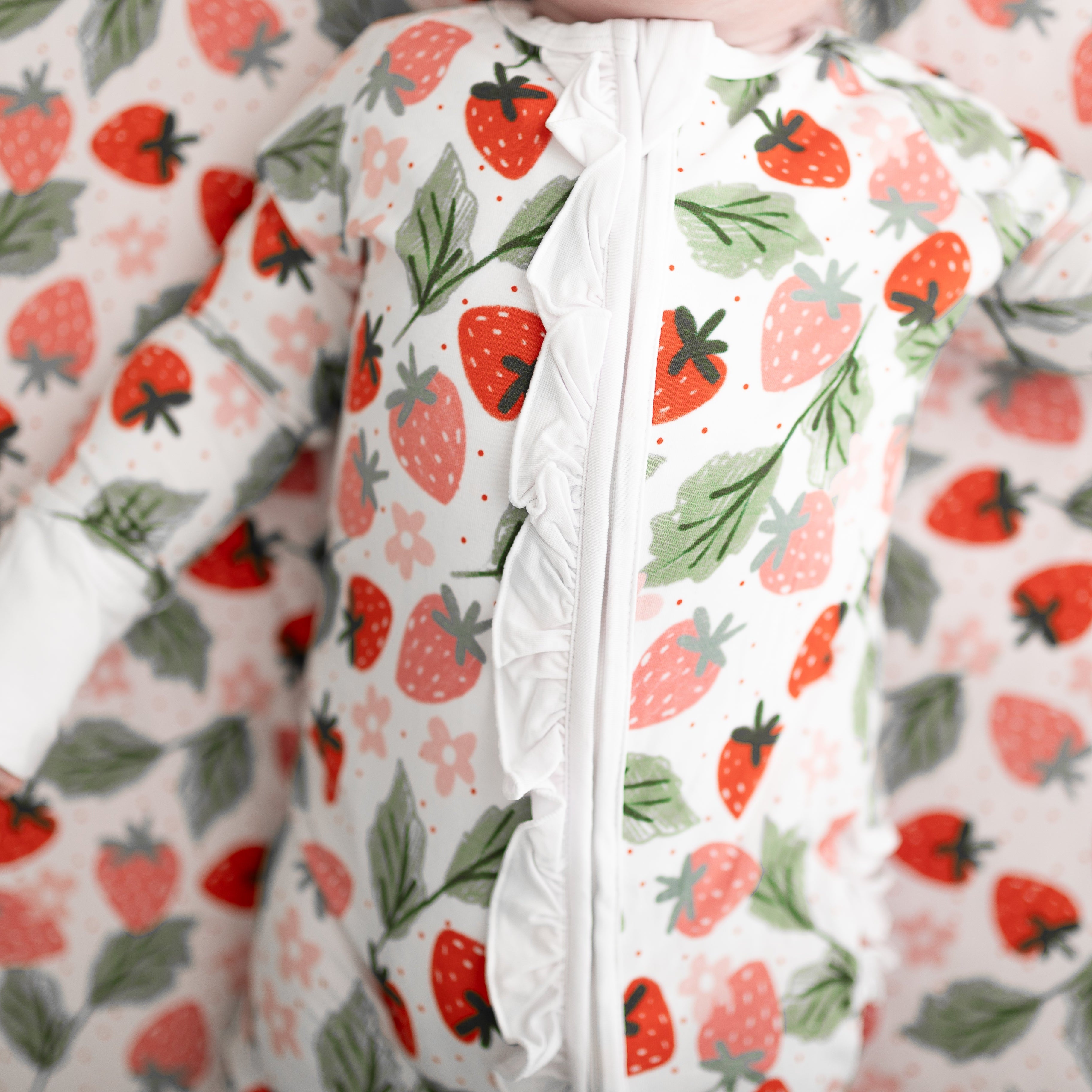 Strawberry 2 Way Zip Ruffle Sleepsuit