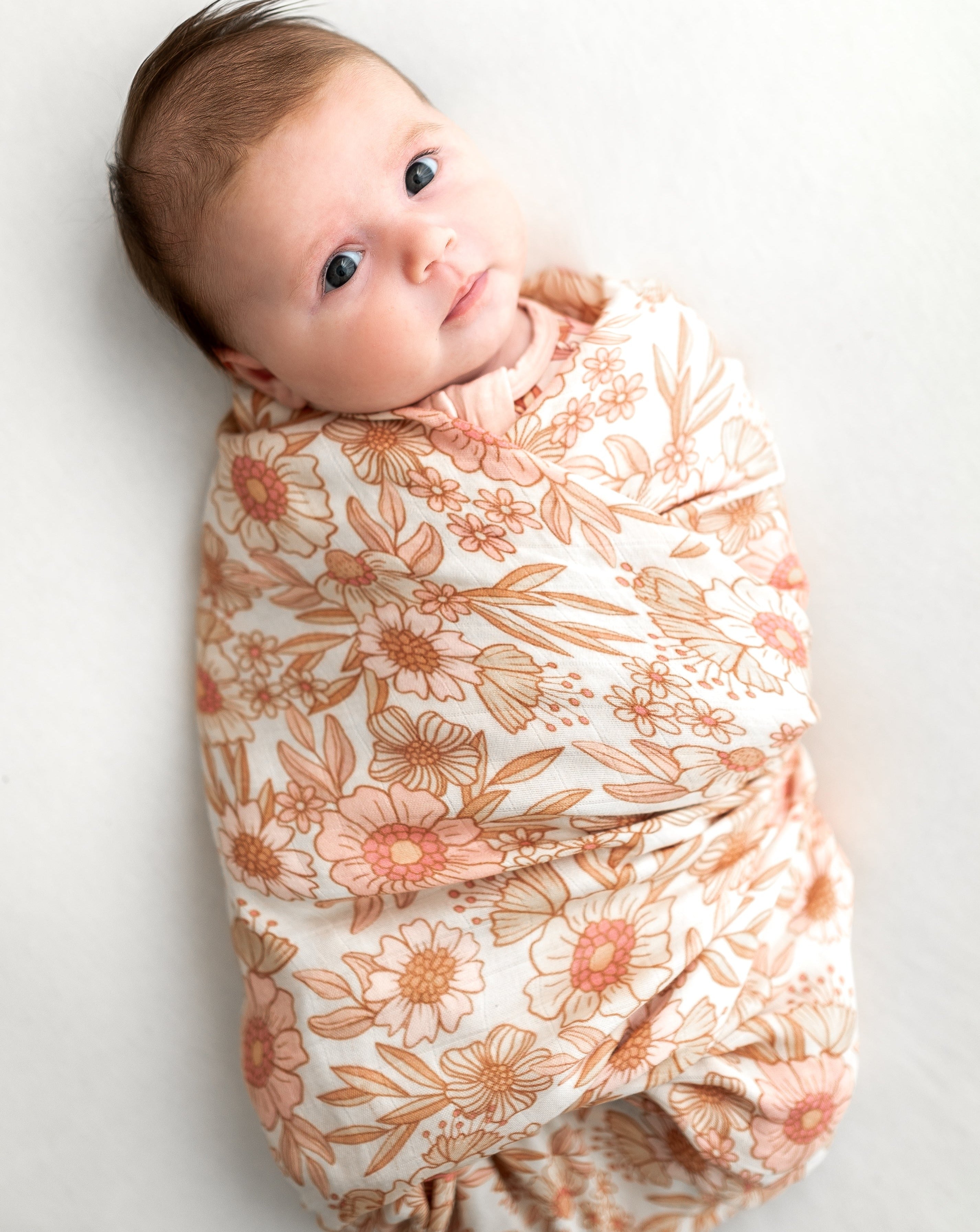 Bamboo Muslin Swaddle - Retro Floral