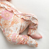 Pretty Floral 2 Way Zip Ruffle Sleepsuit