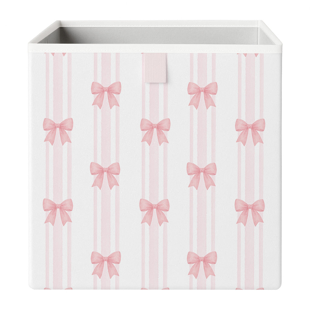 Cube Storage Box - Pink Bows