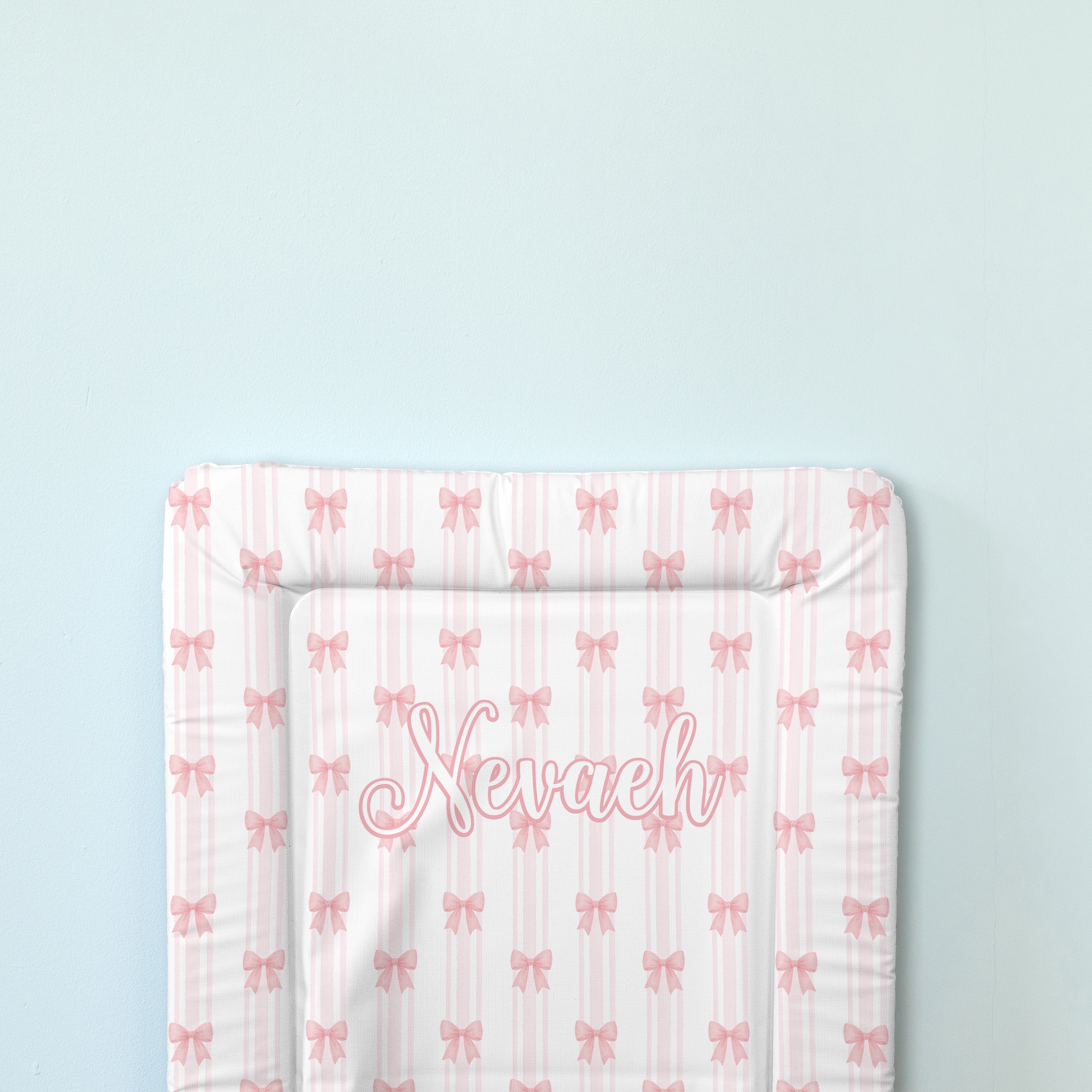 Personalised Classic Changing Mat - Pink Bows