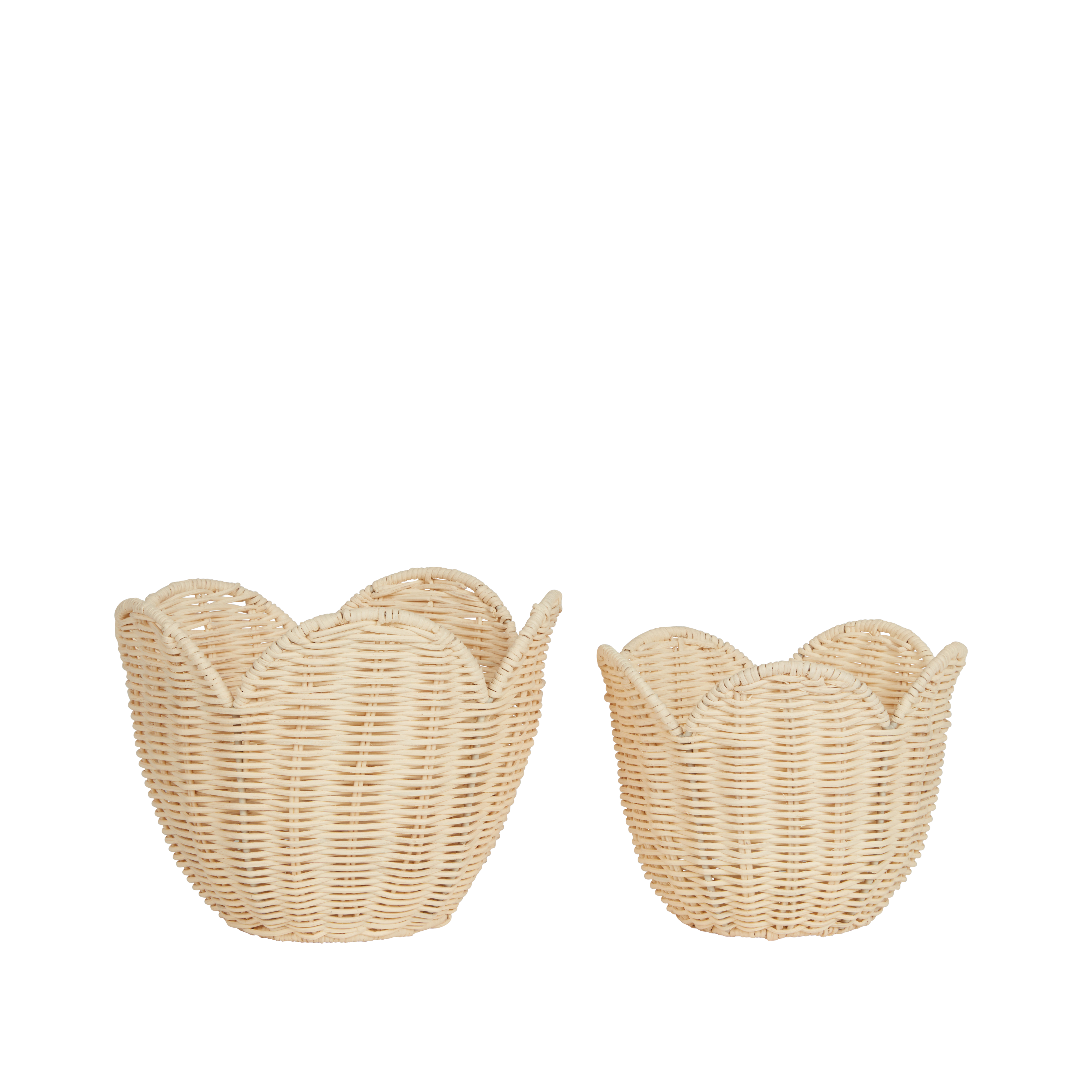 Rattan Lily Basket Set - Buttercream