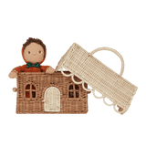 Rattan Gingerbread Casa Clutch - Natural & Straw