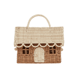 Rattan Gingerbread Casa Clutch - Natural & Straw