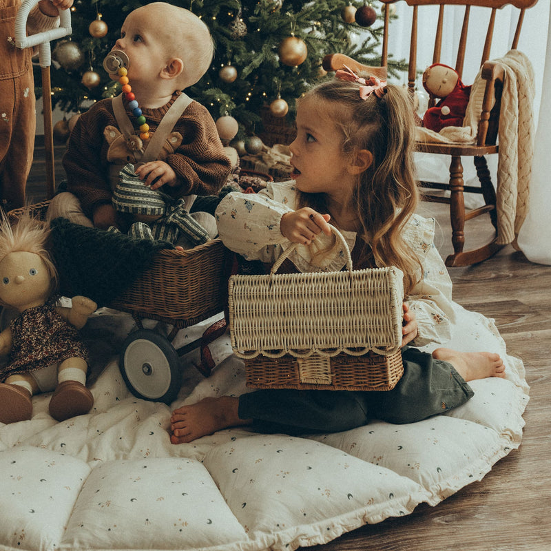 Rattan Gingerbread Casa Clutch - Natural & Straw