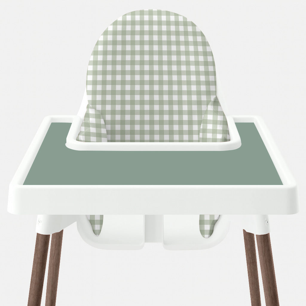 Waterproof Highchair Cushion Cover - Sage Gingham