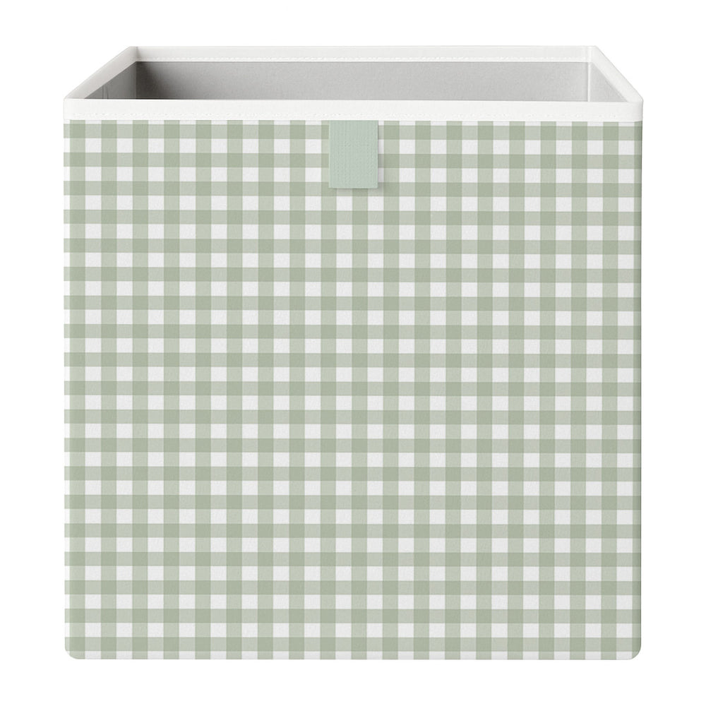 Cube Storage Box - Sage Gingham