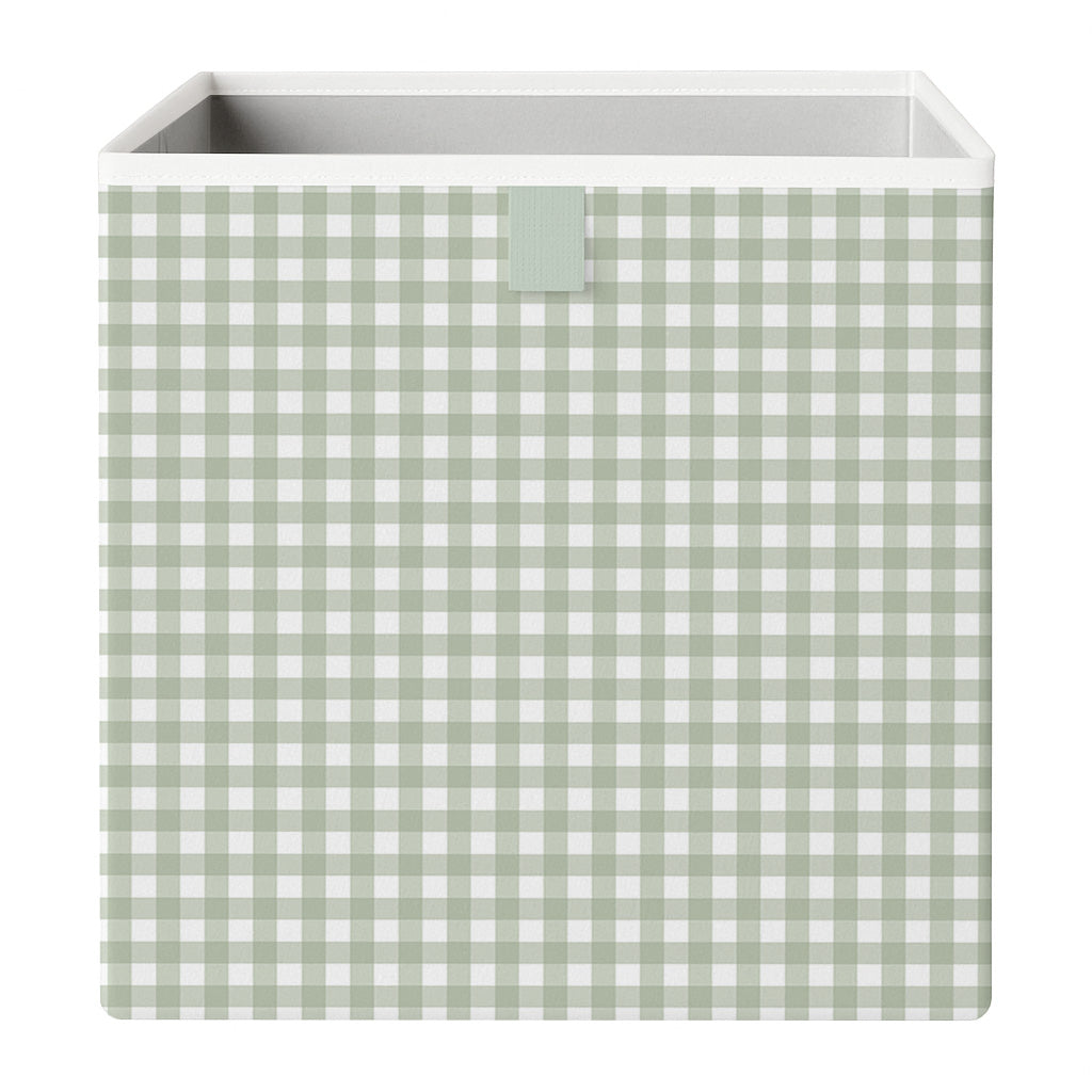 Cube Storage Box - Sage Gingham