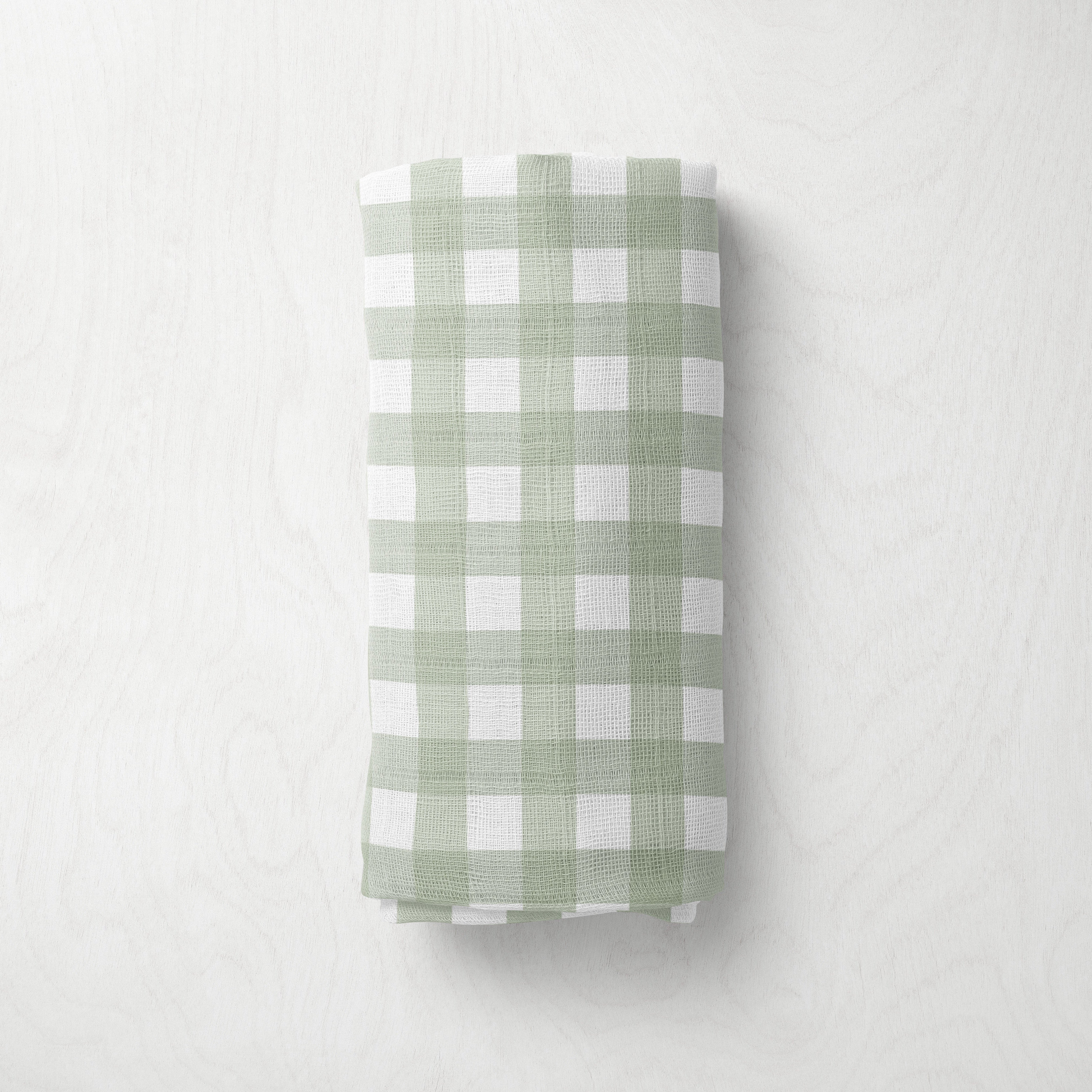 Bamboo Muslin Swaddle - Sage Gingham