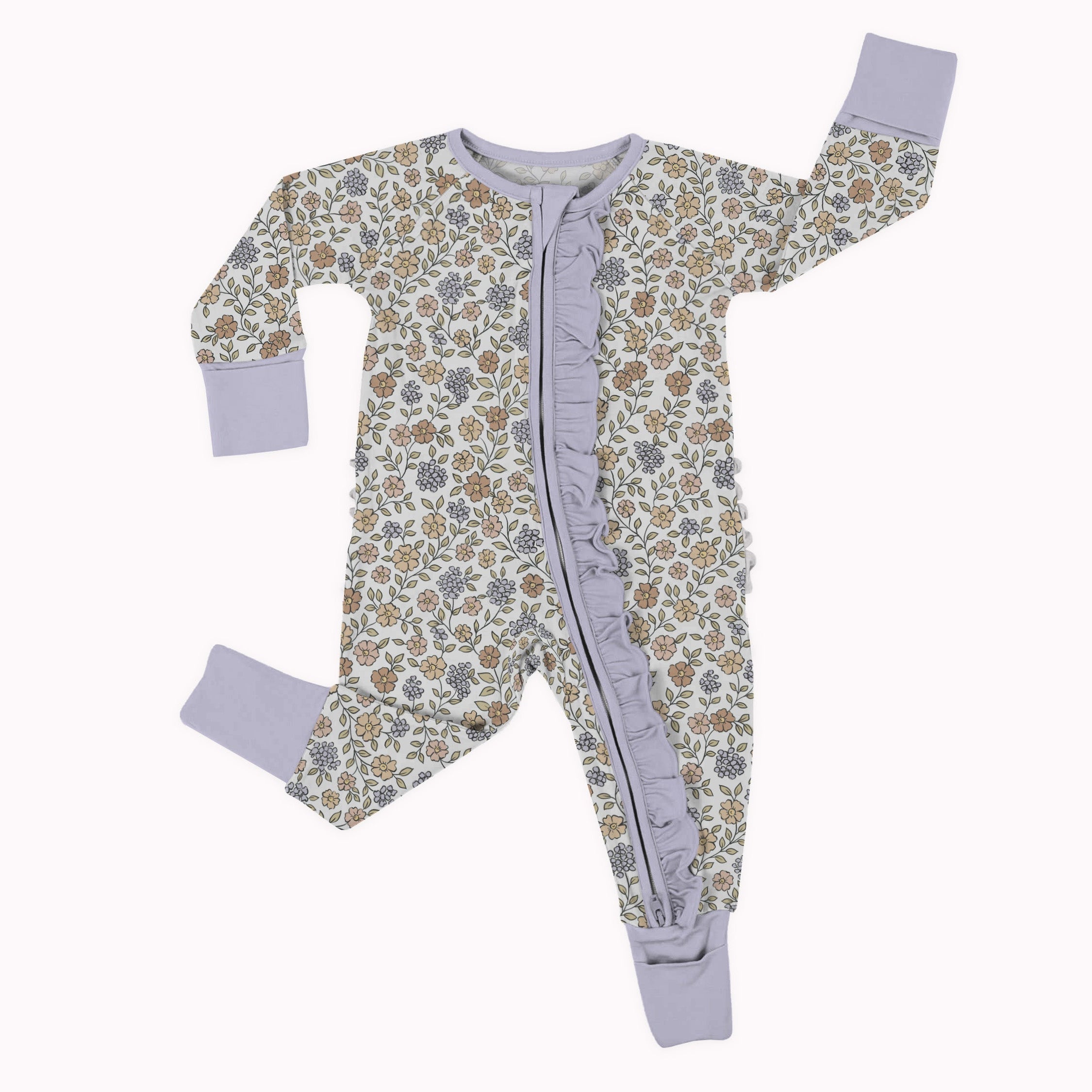 Spring Blooms 2 Way Zip Ruffle Sleepsuit