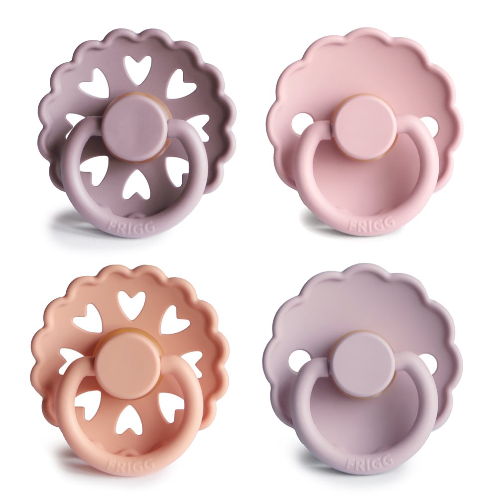 FRIGG 4-Pack Pacifiers - Round Latex - Sunset Bliss - Size 1