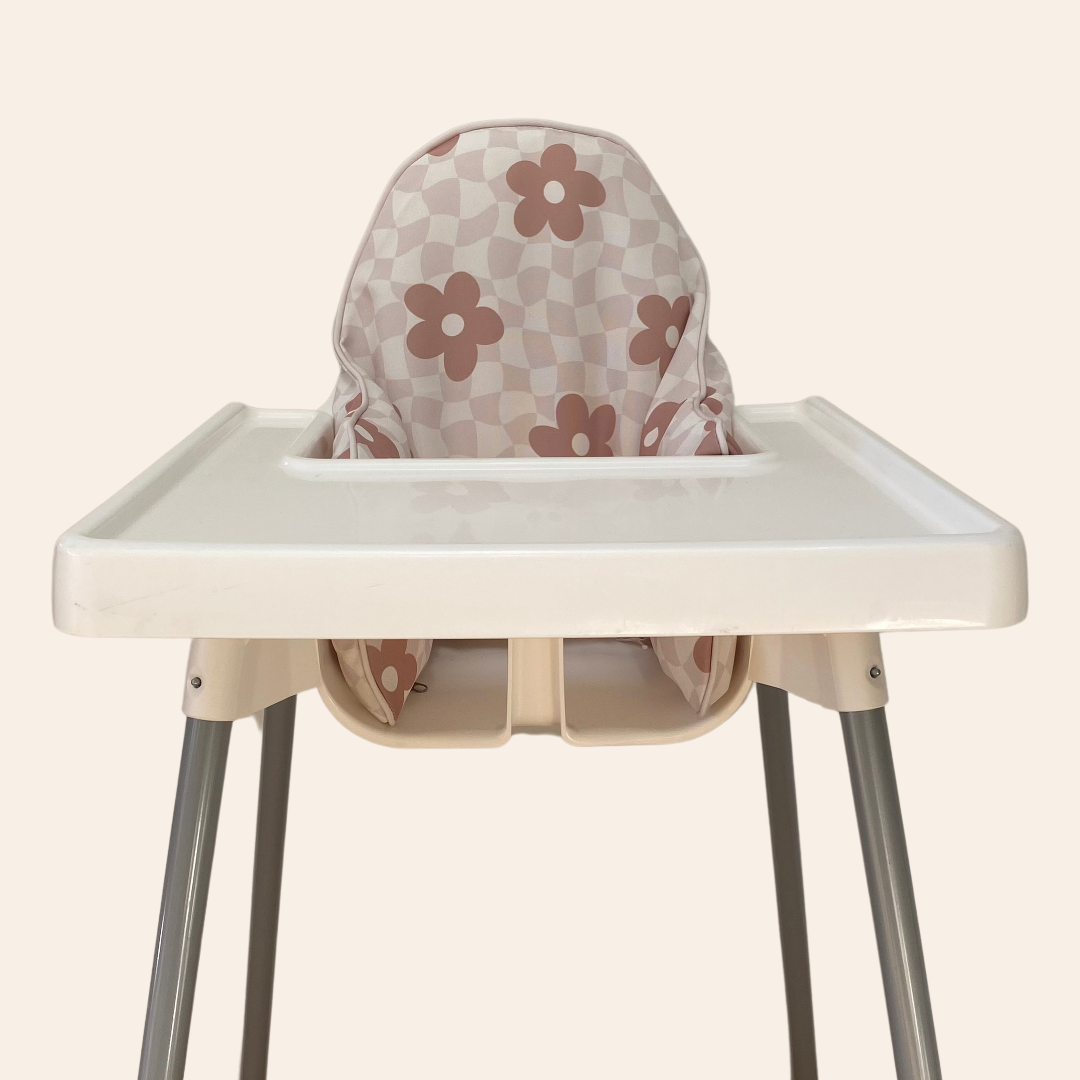 Highchair Cushion Cover - Wavy Check Floral