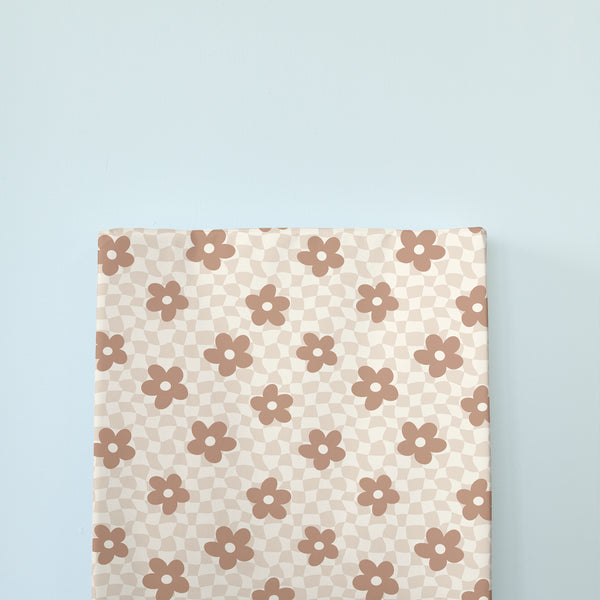 Anti Roll Changing Mat - Wavy Check Floral