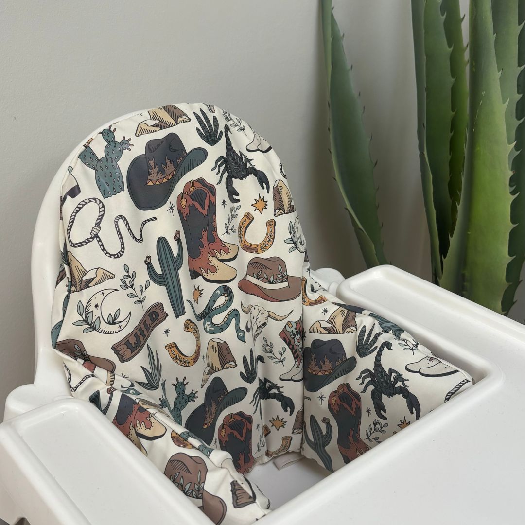 Waterproof Highchair Cushion Cover - Wild West Green