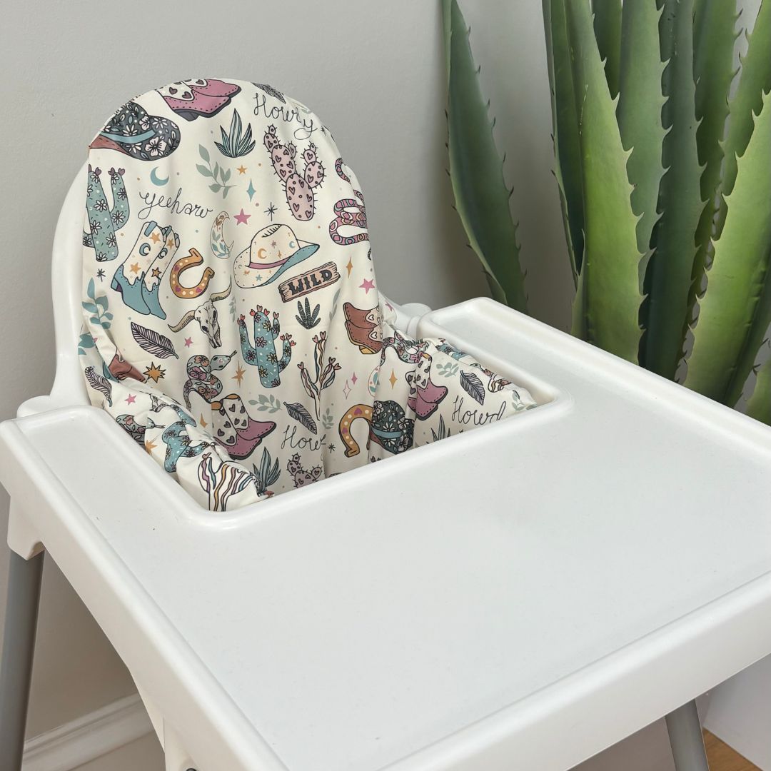 Waterproof Highchair Cushion Cover - Wild West Pink