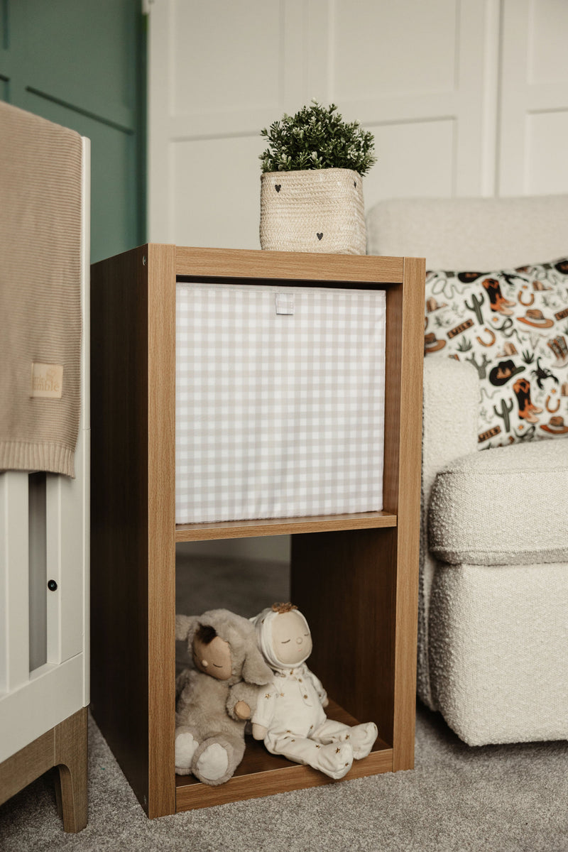 Cube Storage Box - Beige Gingham