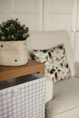 Cube Storage Box - Beige Gingham