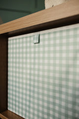 Cube Storage Box - Sage Gingham