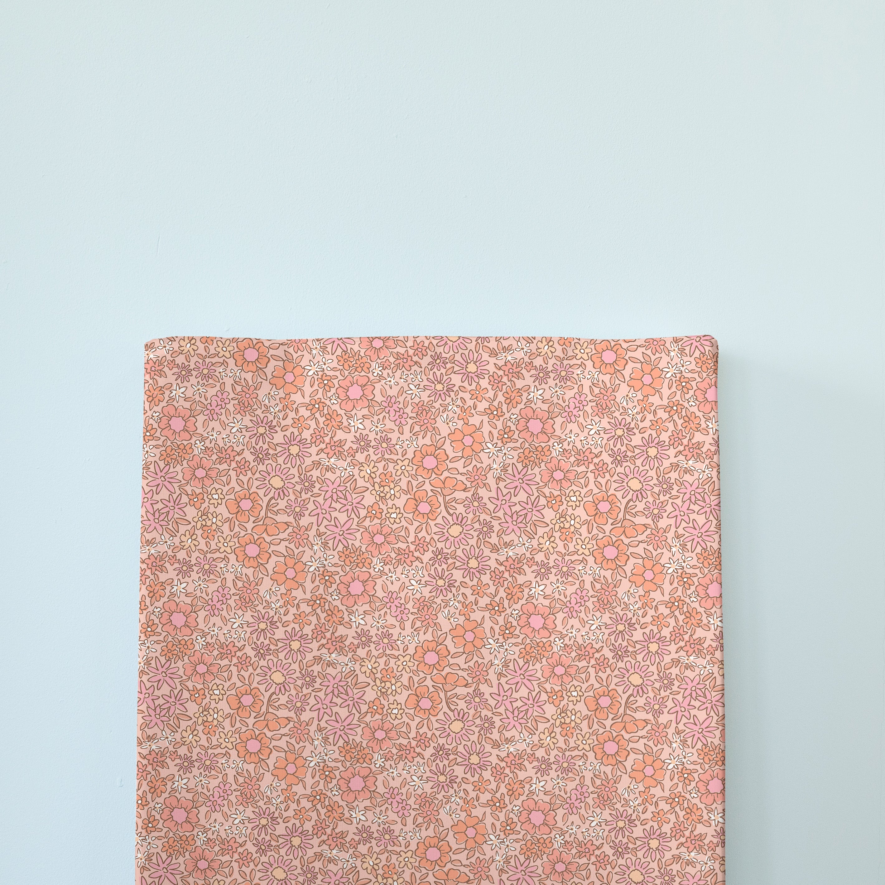 Anti Roll Changing Mat - Ditsy Floral Coral