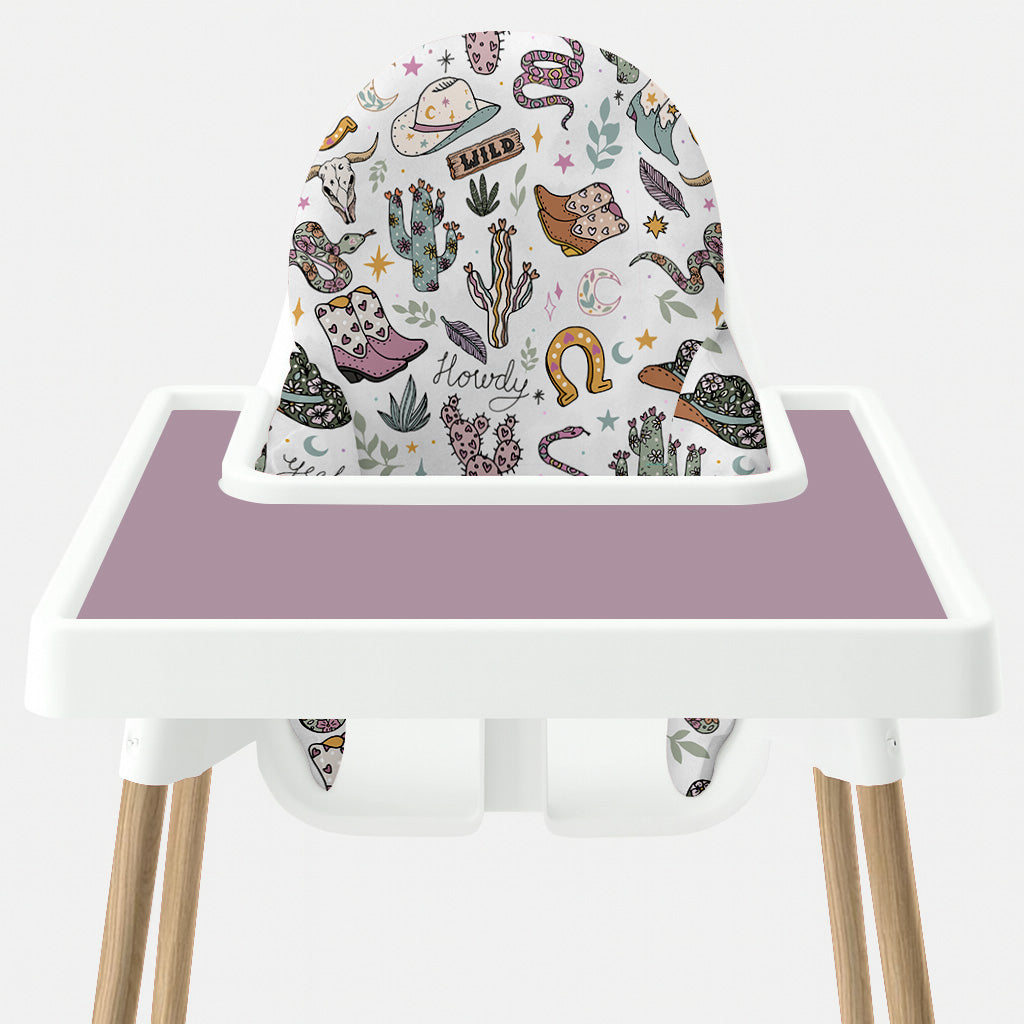Waterproof Highchair Cushion Cover - Wild West Pink