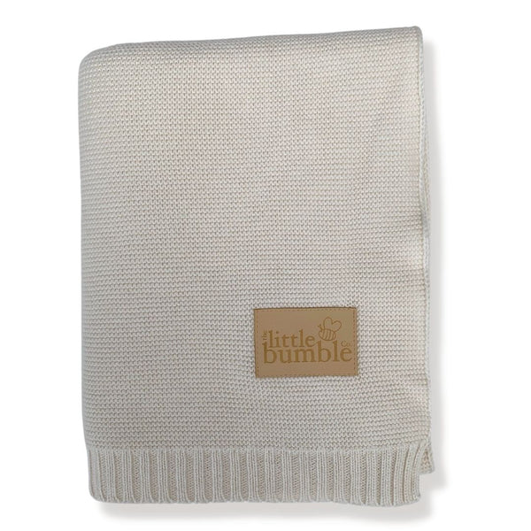 Luxury Knitted Blanket - Marshmallow - The Little Bumble Co.