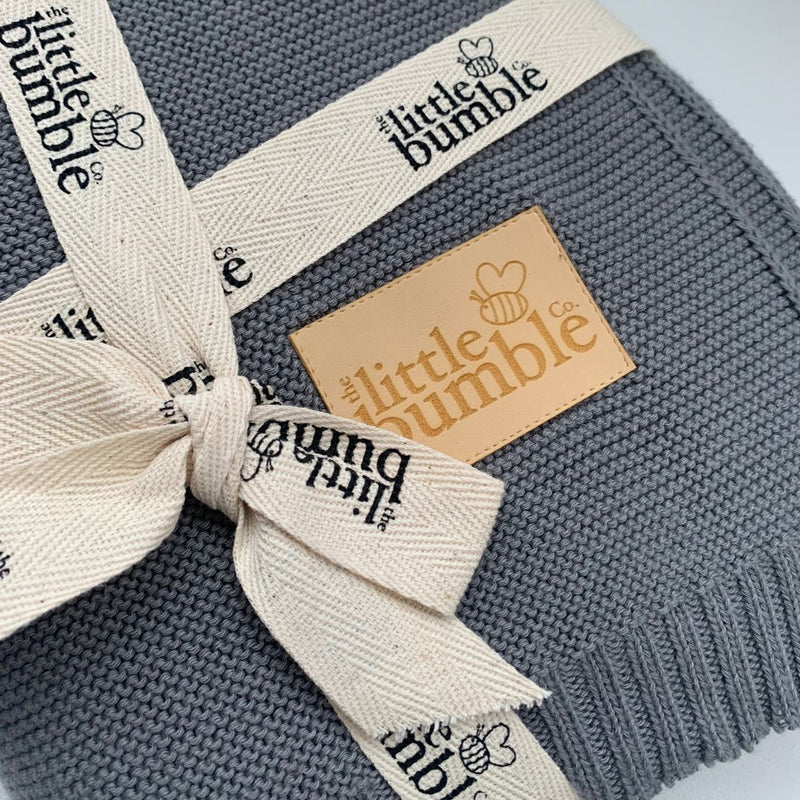 Luxury Knitted Blanket - Slate - The Little Bumble Co.