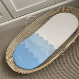 Changing Basket Mat Liner - Blue Scallops - The Little Bumble Co.