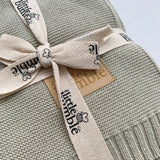 Luxury Knitted Blanket - Pale Sage - The Little Bumble Co.