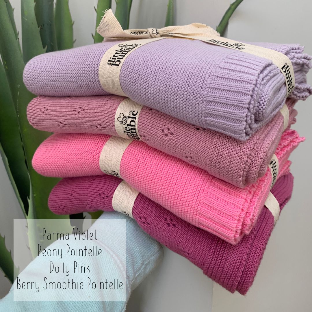 Luxury Knitted Blanket - Peony Pointelle