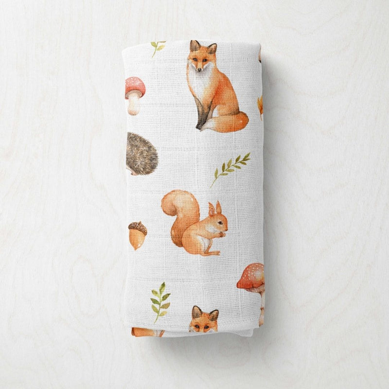 Bamboo Muslin Swaddle - Woodland - The Little Bumble Co.