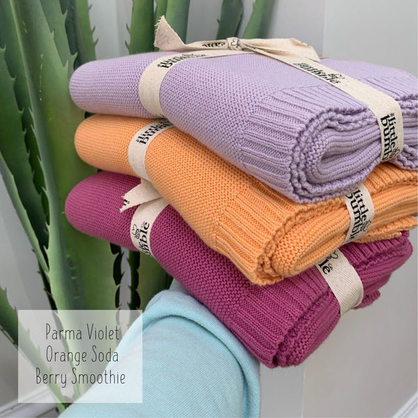 Luxury Knitted Blanket - Parma Violet