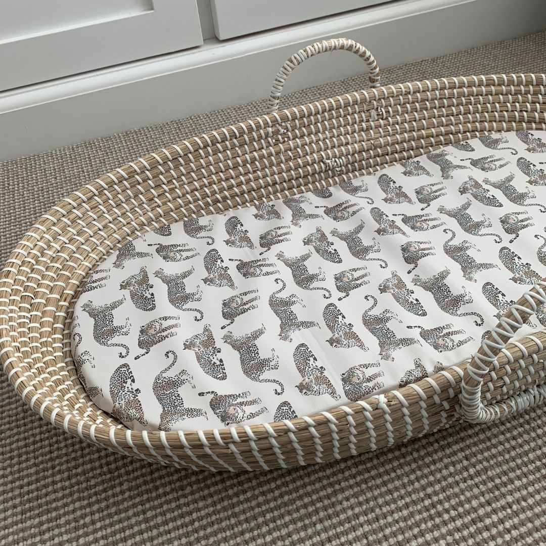 Changing Basket Mat Liner - Neutral Leopard - The Little Bumble Co.