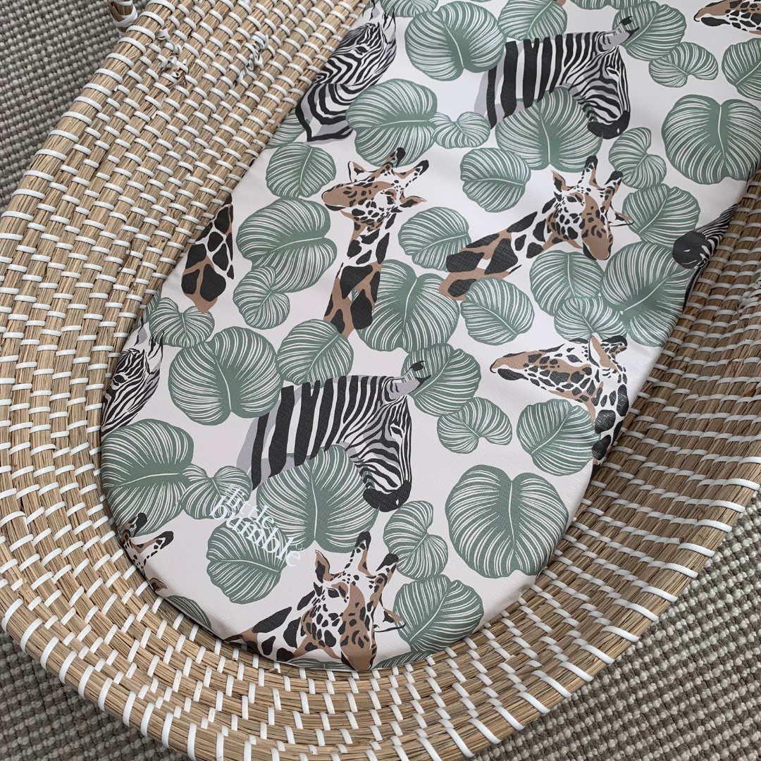 Changing Basket Mat Liner - Green Safari - The Little Bumble Co.