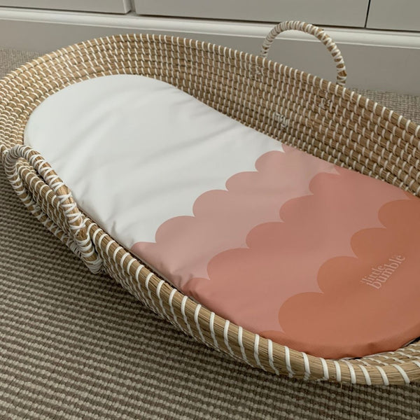 Changing Basket Mat Liner - Terracotta Scallop - The Little Bumble Co.