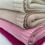 Luxury Knitted Blanket - Peony - The Little Bumble Co.
