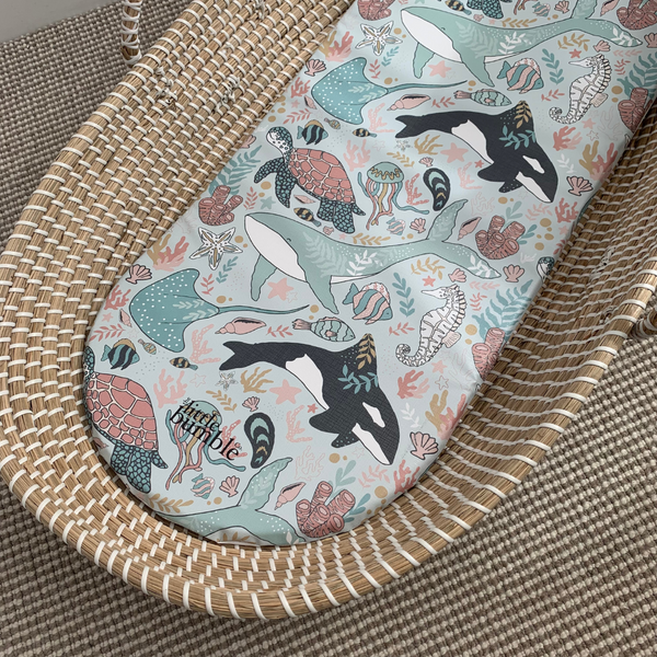 Changing Basket Mat Liner - Ocean Parade - The Little Bumble Co.