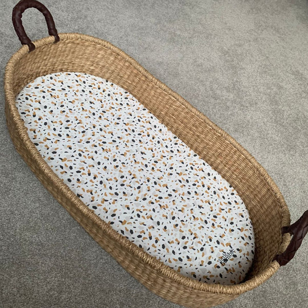 Seagrass Changing Basket with Basket Mat - Terrazzo