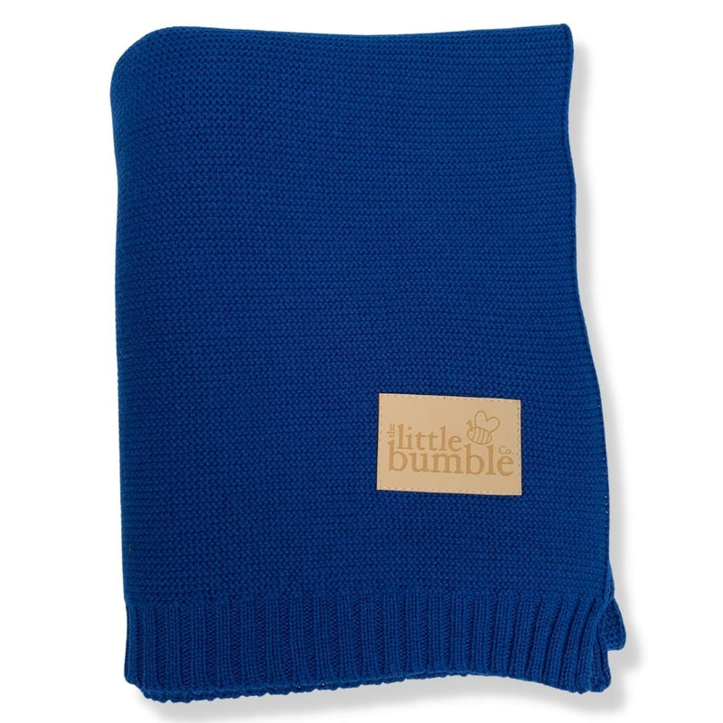 Luxury Knitted Blanket - Blueberry - The Little Bumble Co.