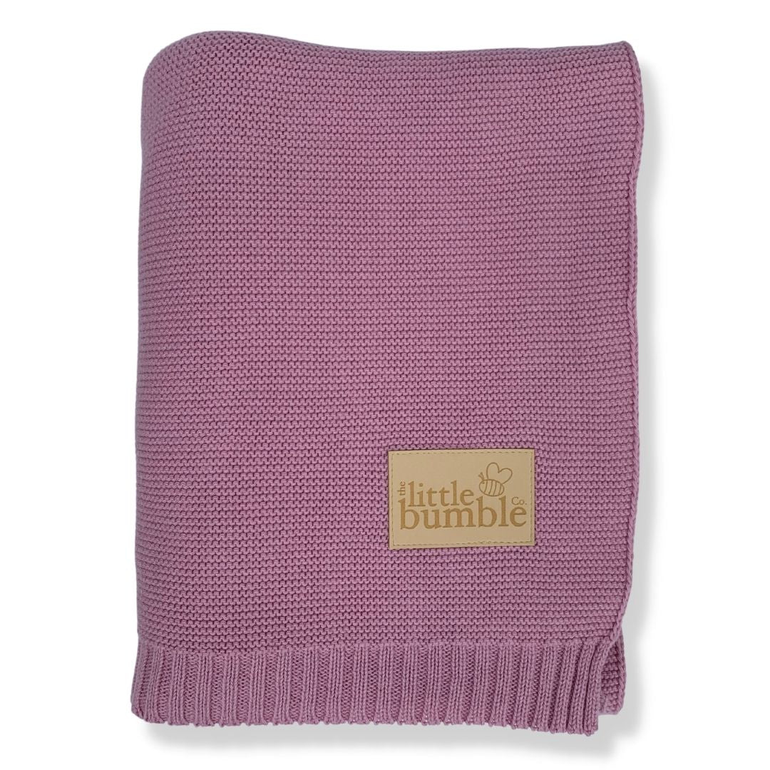 Luxury Knitted Blanket - Peony - The Little Bumble Co.