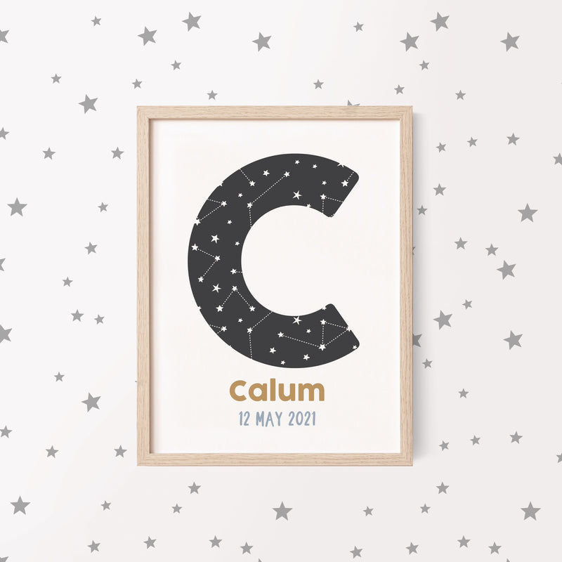 Personalised Constellation Initial Print - The Little Bumble Co.